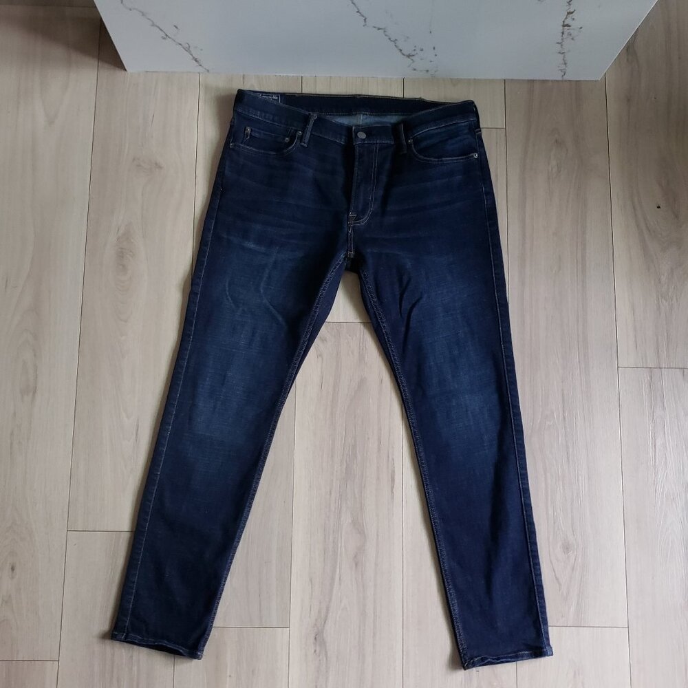 Abercrombie Fitch Jeans Mens 36x32 Dark Wash Felix Super Slim Stretch Denim